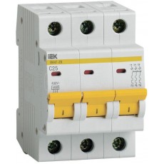 Выключатель автоматический модульный 3п С 25А 4,5кА ВА47-29 IEK MVA20-3-025-C