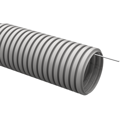 Труба гофрированная ПВХ d 20 с зондом (упак 50 м) серая с протяжкой IEK CTG20-20-K41-0501
