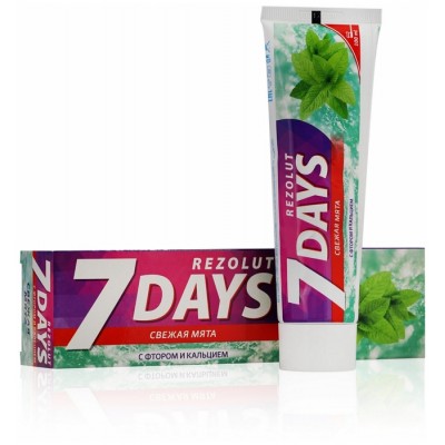 Зубная паста Свежая мята Защита от кариеса для ежедневного использования 100МЛ 7 days 