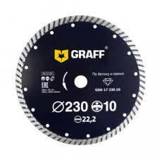 Алмазный диск турбо по бетону и камню GRAFF 230х10х2.8х22,23 мм
