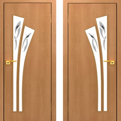 Дверное полотно остекленное с фьюзингом С-07 Миланский орех ПОФ-800