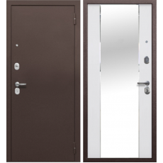 Дверь металлическая Тайга 7 см Медный Антик/Эмалит Белый (860R)