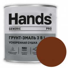Грунт-эмаль 3в1 Hands Generic PRO красно-коричневый 0.8 кг