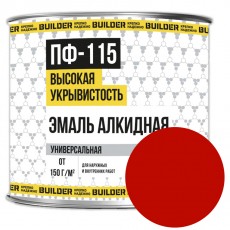 Эмаль ПФ-115 "BUILDER" красный 1,8 кг