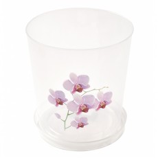 Горшок цветочный  для орхидеи 1,2л с поддоном прозрачный