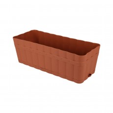 Ящик для цветов прямоугольный "Изюминка" 6 л с поддоном (коричневый)