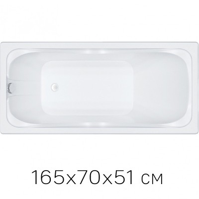 Ванна акриловая Triton "Стандарт - 165" 165*70 см, без слив/перелив, без ножек