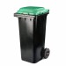 Бак для мусора 120л на колёсах серо-зеленый (М4603), цена – купить в Клинцах