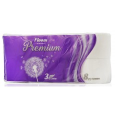Бумага туалетная Floom premium 3 слоя 6 ШТ.